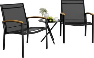 Shintenchi Outdoor Textilene Conversation Furniture Set